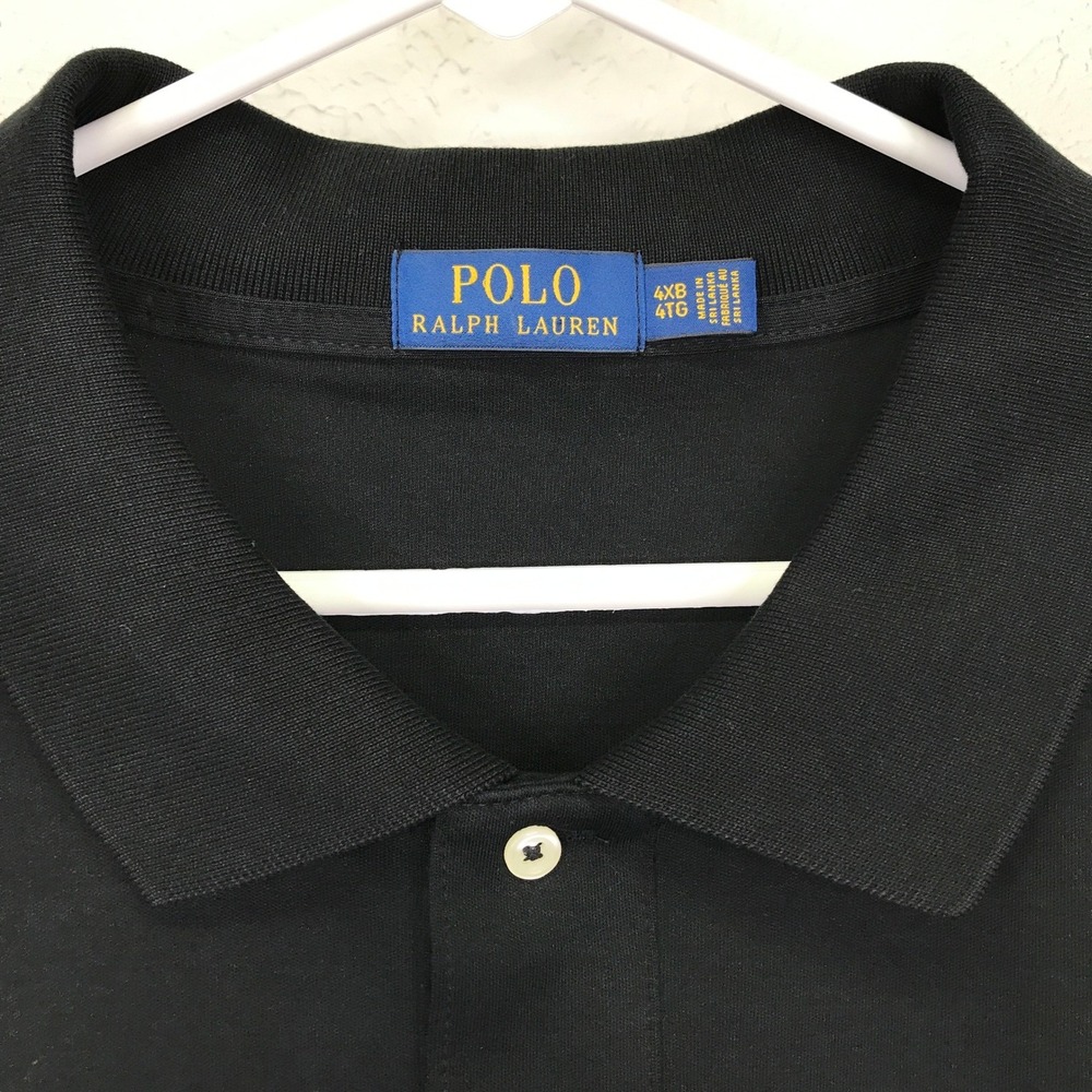 Polo Ralph Lauren Polo Shirt Mens 4XB Black Classic Red Pony Pique Short Sleeve - Picture 5 of 13